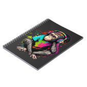 Niedliche Hörmusik des Affen, musikalischer Affe Notizblock (Linke Seite)