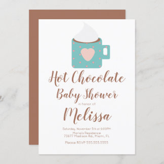 Niedliche Hot Chocolate Campfire Tasse Girl Baby D Einladung