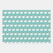 Niedliche Hot Chocole Aquamarine Weihnachten Geschenkpapier Set (Vorderseite)