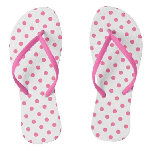 Niedliche Hot-Pink-Punkte - Flip-Flops-Slim-Gurte Badesandalen (Fußbett)