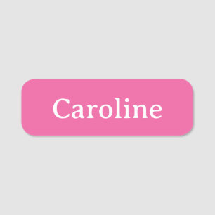 Niedliche Hot-Pink-Typografie Moderner Name Person Namensschild
