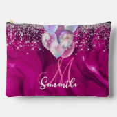 Niedliche Hot-Rosa-Imitate Silberballon Glitzer Mo Zubehörtasche (Vorderseite)