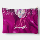 Niedliche Hot-Rosa-Imitate Silberballon Glitzer Mo Zubehörtasche (Rückseite)