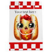 Niedliche Hotdog-Liebhaber individuell anpassbar Mittlere Geschenktüte (Rückseite)