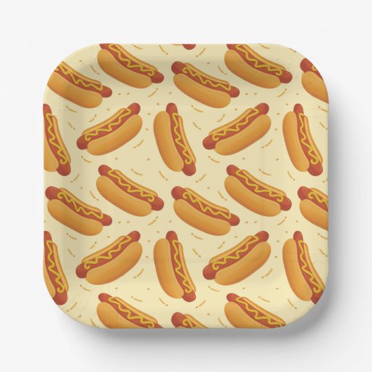 niedliche Hotdog-Party-Liebhaber Pappteller (Vorderseite)