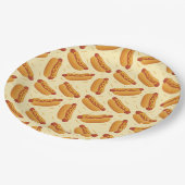 niedliche Hotdog-Party-Liebhaber  Pappteller (Schrägansicht)