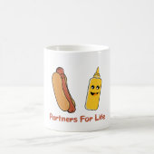 Niedliche Hotdog- und Senfpartner für Lebensgemein Kaffeetasse (Mittel)