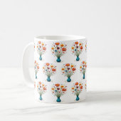 Niedliche Hübsche Blume Blumensortiment Bouquet ge Kaffeetasse (Vorderseite Links)