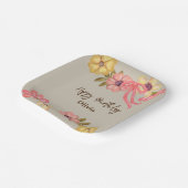 Niedliche Hübsche Blume der Blüte Rosa Bow Geburts Pappteller (Gewinkelt)