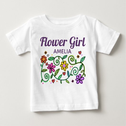 Niedliche Hübsche Blume Kunst, Dichtung und Musik Baby T-shirt (Vorderseite)