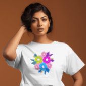 niedliche hübsche Blume schick bunt T-Shirt