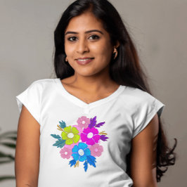 niedliche hübsche Blume schick bunt T-Shirt