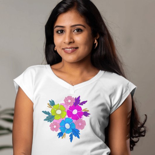 niedliche hübsche Blume schick bunt T-Shirt