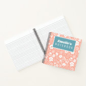 Niedliche hübsche Blume und lebhafte Insektenmädch Notizblock (Innenseite)