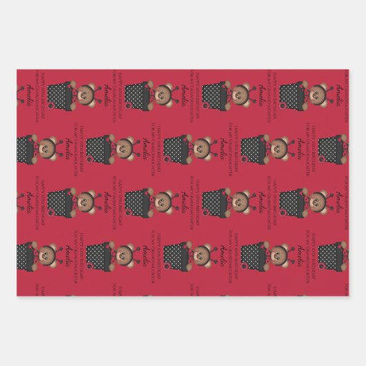 Niedliche Hübsche Enkeltochter Ladybug Kindergebur Geschenkpapier Set (Vorderseite 2)