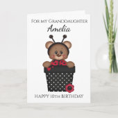 Niedliche Hübsche Enkeltochter Ladybug Kindergebur Karte (Vorderseite)