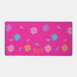 Niedliche Hübsche Girls Rosa Retro Blume Schreibtischunterlage