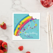 Niedliche Hübsche Girly Rainbow Stars Sky and Clou Serviette (Beispiel)