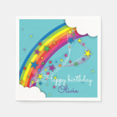 Niedliche Hübsche Girly Rainbow Stars Sky and Clou Serviette (Vorderseite)