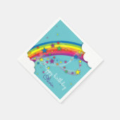 Niedliche Hübsche Girly Rainbow Stars Sky and Clou Serviette (Ecke)