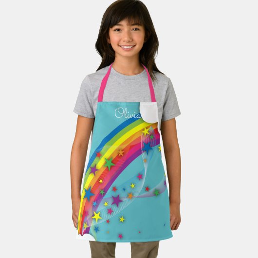 Niedliche Hübsche Girly Rainbow Stars Sky Clouds & Schürze (Insitu)