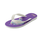 Niedliche Hübsche Girly Unicorn Personalisiert Kinderbadesandalen (Schrägansicht)