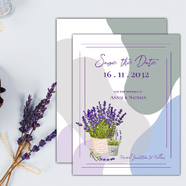 Niedliche Hübsche Lavender Themed Floral Wedding Ankündigungspostkarte