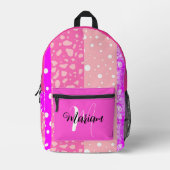 Niedliche Hübsche Rosa Farben - Monogramm für den  Bedruckter Rucksack (Vorderseite)