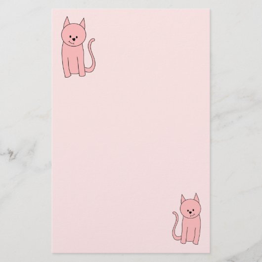 Niedliche Hübsche Rosa Katze Briefpapier (Vorderseite)