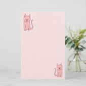 Niedliche Hübsche Rosa Katze Briefpapier (Stehend Vorderseite)