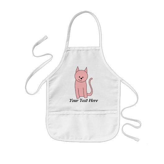 Niedliche hübsche rosa Katze Kinderschürze (Vorne)