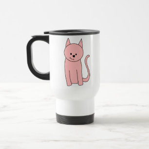Niedliche hübsche rosa Katze Reisebecher