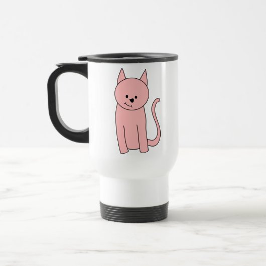 Niedliche hübsche rosa Katze Reisebecher (Links)