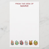 Niedliche Hübsche Wasserfarbenfrohe Owles Moderne Briefpapier (Vorderseite)