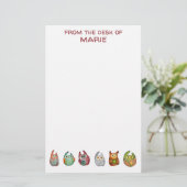 Niedliche Hübsche Wasserfarbenfrohe Owles Moderne Briefpapier (Stehend Vorderseite)