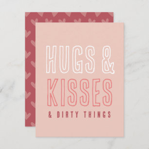 Niedliche Hugs & Kisses & Dirty Things Funny Valen Feiertagskarte