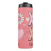 Niedliche Hugs&Kisses XOXO Rosa Liebe am Valentins Thermosbecher (Vorderseite)