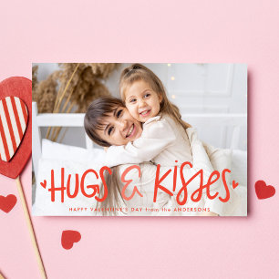 Niedliche Hugs und Kisses Foto Valentinstag Card Feiertagskarte