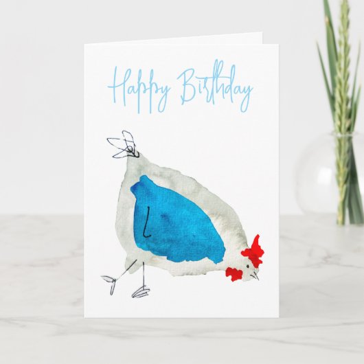 Niedliche Hühner, Aquarell Karte (Vorderseite)