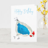 Niedliche Hühner, Aquarell Karte (Gelbe Blume)