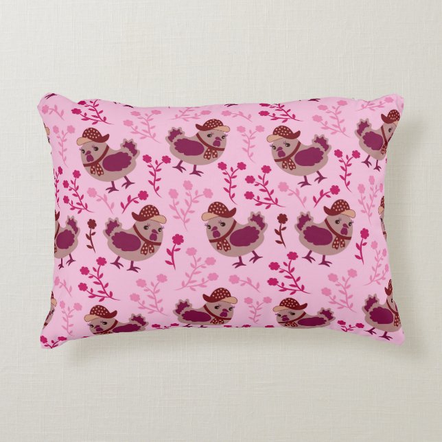 Niedliche Hühner Dekokissen (Vorderseite)