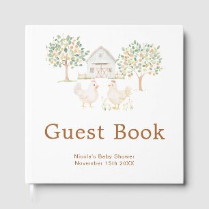 Niedliche Hühner-Farm-Scheune-Baby-Shower-Gästebuc Gästebuch