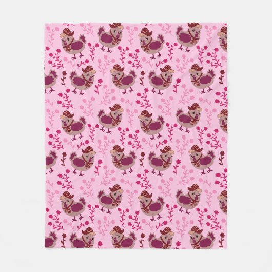 Niedliche Hühner Fleecedecke (Vorderseite)