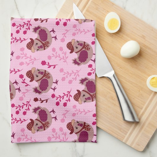 Niedliche Hühner Geschirrtuch (Viertel Falte)