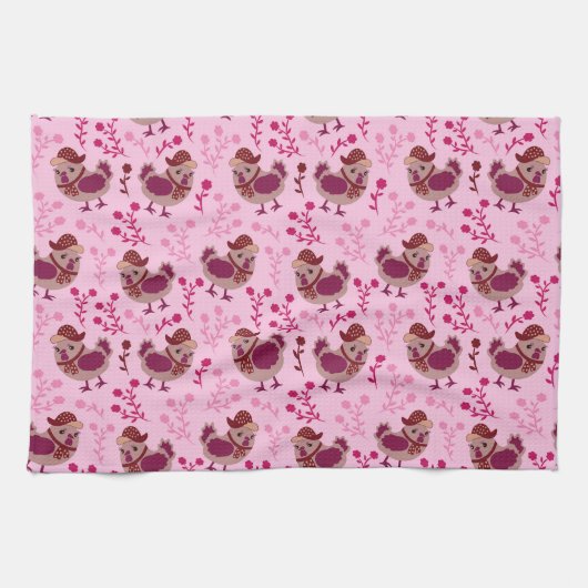 Niedliche Hühner Geschirrtuch (Horizontal)