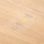 Niedliche Hühner Hühner Hatched Baby Dusche Acryleinladungen (Ablage )