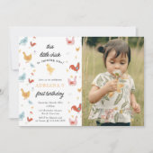 Niedliche Hühner Hühner Hühner Hühner Girl Erster Einladung (Vorderseite)