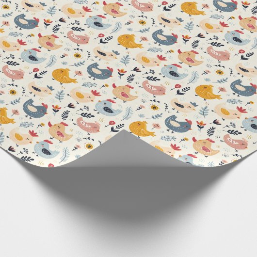 Niedliche Hühner im Betrieb Geschenkpapier (Ecke)