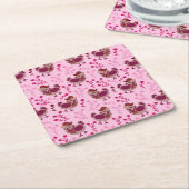 Niedliche Hühner Rechteckiger Pappuntersetzer (angewinkelt)