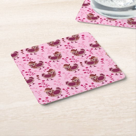 Niedliche Hühner Rechteckiger Pappuntersetzer (angewinkelt)